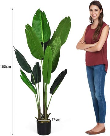 Kunstplant - Kamerplant - Palmboom - 160 cm - Groen - COSTWA, Verzenden, Zo goed als nieuw
