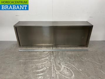 RVS Wandkast Kast 2 Schuifdeuren 200 x 40 cm Horeca, Ophalen of Verzenden, Gebruikt