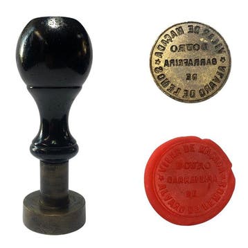 Vintage Portuguese Douro Wine Estate Brass and Wood Sealing