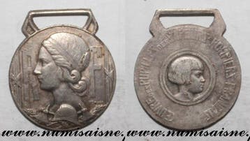 France Medaille Feuerwehr Arbeit Der Schueler, Verzenden
