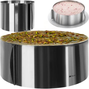 Kruzzel Ruhhy Verstelbare RVS Taartring 12 cm Hoog Bakrin..., Ophalen of Verzenden, Nieuw