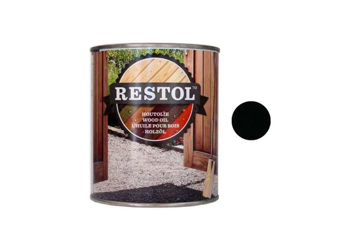 Restol Restol houtolie zijdeglans 1 liter, ebbenzwart, Doe-het-zelf en Verbouw, Verf, Beits en Lak, Nieuw, Verzenden