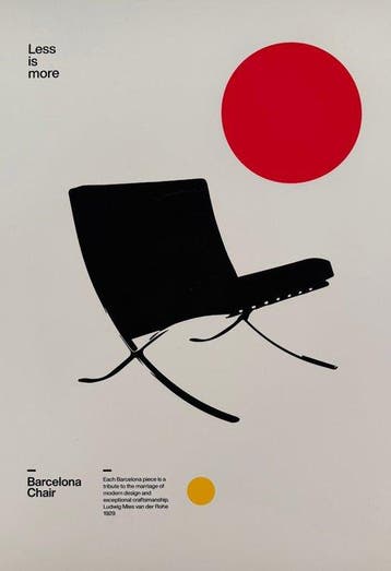 David Vineis - “Barcelona Chair Red Circle, 1929”. Bauhaus.
