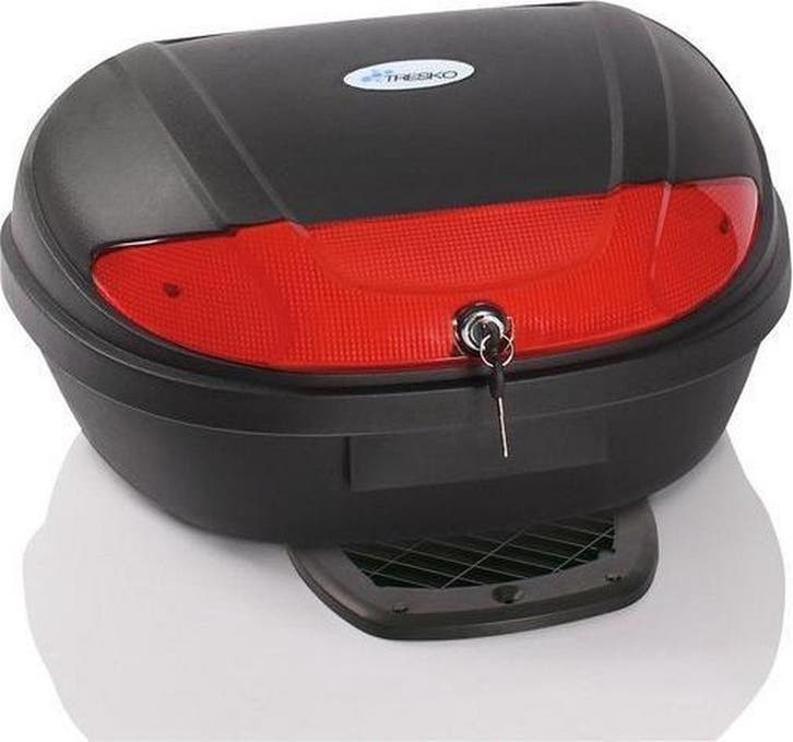 TRESKO® Topkoffer - Motorkoffer - Helmkoffer - 48L - Zwart, Motoren, Accessoires | Koffers en Tassen, Zo goed als nieuw, Verzenden