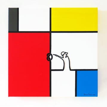 Dario Assisi - La linea di Cavandoli 3d in the Mondrian