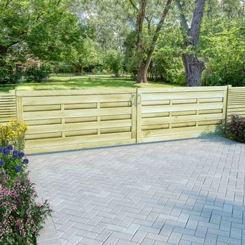 vidaXL Poorten 2 st 150x75 cm geïmpregneerd grenenhout groen, Verzenden, Nieuw