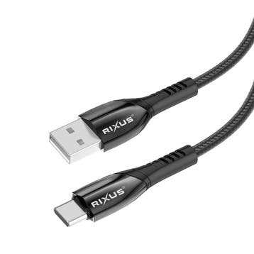 Rixus RXUC30AC USB-naar-USB-C-datakabel van legering, metaal, Verzenden, Nieuw