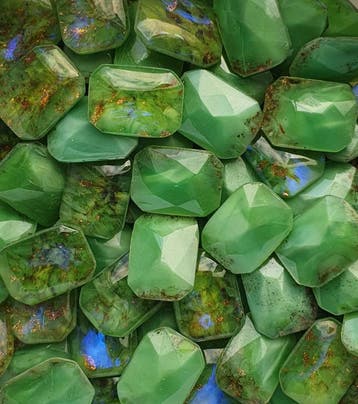 2 x DQ Octagon cabochon 16 x 13 mm – gat 0 mm – jade gro, Ophalen of Verzenden, Nieuw, Overige typen