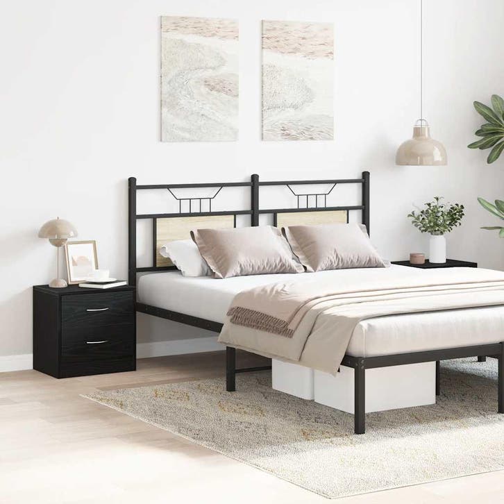vidaXL Nachtkastjes 2 st 40x30x40 cm spaanplaat zwart, Huis en Inrichting, Slaapkamer | Nachtkastjes, Nieuw, Hout, Verzenden