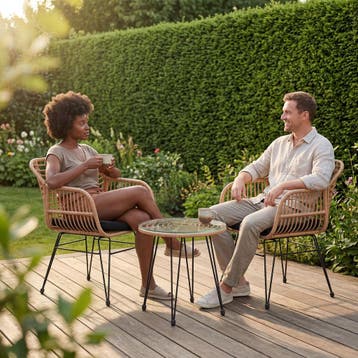 Wicker zitgroep Molfetta 2+1 - natuur, Verzenden, Nieuw