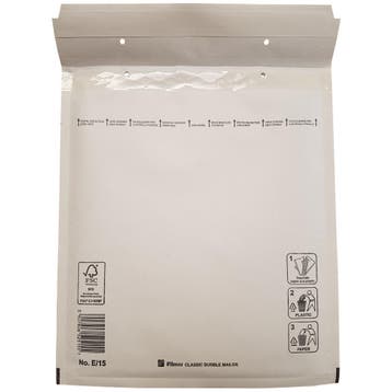 100 Luchtkussenenveloppen E/15 220x260mm wit Filmar Classic, Verzenden, Nieuw in verpakking