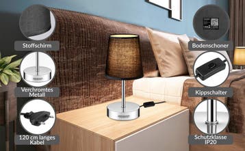 Tafellamp Lumière Antraciet 32x13x13cm (Lampen, Interieur), Huis en Inrichting, Lampen | Hanglampen, Verzenden, Nieuw