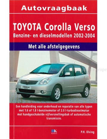 2002 - 2004 TOYOTA COROLLA VERSO BENZINE DIESEL VRAAGBAAK