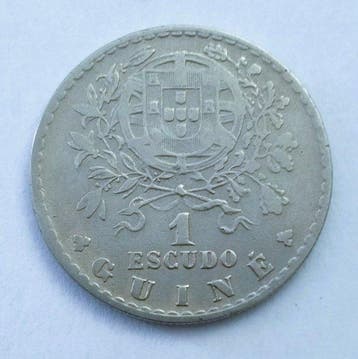 Portugees-Guinea. Republic. 1 Escudo -1933 - Moeda de Alpaca