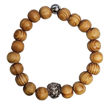 Fako Bijoux - Armband - Sandelhout - Leeuwenkop - 10 mm -, Verzenden, Nieuw