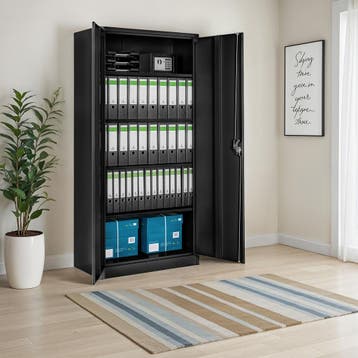 Archiefkast Blain met 5 planken 40x80x180cm - zwart, Verzenden, Nieuw