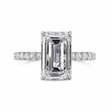 Ring - 14 karaat Witgoud - 5.77ct. tw. Diamant (Lab-grown) -, Nieuw