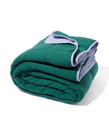 HEMA Bedsprei 260x235cm jersey groen-lila, Verzenden, Nieuw, Groen