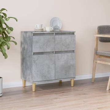 vidaXL Dressoir 60x35x70 cm bewerkt hout betongrijs, Verzenden, Nieuw, 50 tot 100 cm, 25 tot 50 cm