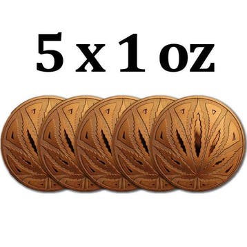 Verenigde Staten. 5 x 1 oz Cannabis The Big Leaf 999 Fine