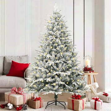 vidaXL Kunst Kerstboom met verlichting Groen 180 cm PVC en, Verzenden, Nieuw