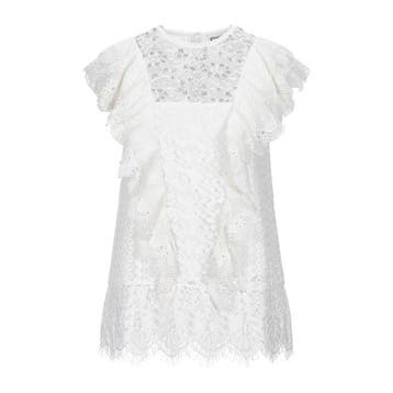 Essentiel • witte kanten top Valaplaya • 38, Kleding | Dames, Tops, Maat 38/40 (M), Verzenden, Wit, Essentiel