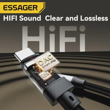 Essager Type-C & Lightning naar 3.5mm Jack AUX Audio Kabel A, Verzenden, Nieuw