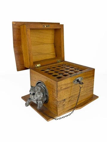 Sigarendoos - Hout - Hondenkennel Sigarenhumidor, Verzamelen, Nieuw
