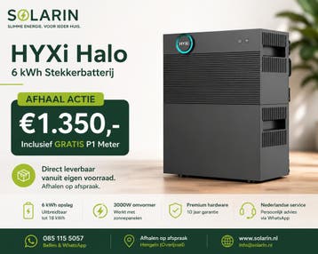 HYXi Halo 6 kWh Stekkerbatterij | €1.350 | Gratis P1 Meter, Ophalen, Nieuw, HYXi