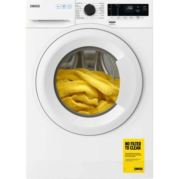 Zanussi Zz86931awf - Wasmachine - 8 kg - 1600 tpm -, Witgoed en Apparatuur, Wasmachines, Zo goed als nieuw, Voorlader, 85 tot 90 cm