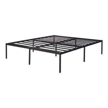 Metalen bed tweepersoonsbed Vårdö met bedbodem 180x200 cm zw, Verzenden, Nieuw