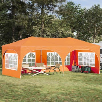 vidaXL Pop-up partytent 575 x 288 x 245 cm Oranje Oxford, Verzenden, Nieuw, Partytent