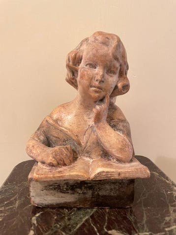 Figuur - Ragazza pensosa - terracotta