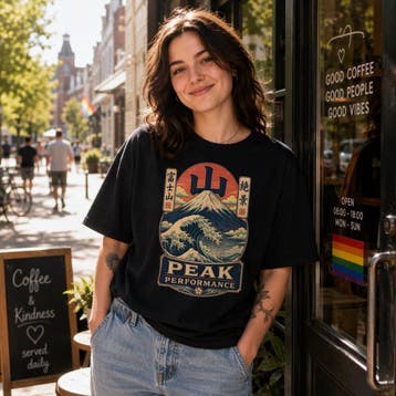 Peak Performance T-shirt | Mount Fuji Japans Retro Shirt, Kleding | Dames, Overige kleuren, Verzenden, Nieuw, DsignrS