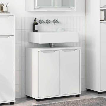 vidaXL Badkamer wastafelkast Wit 60 x 30 x 60 cm Bewerkt, Verzenden, Nieuw