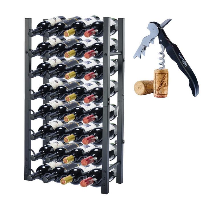 Wijnrek | 32 flessen | 45x20x80cm | Staal | Flessenrek |, Huis en Inrichting, Woonaccessoires | Wijnrekken, Nieuw, Verzenden