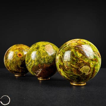 Groen Opal-Set – Drie bollen van natuursteen in tijdloze