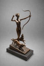 Josef Lorenzl (1892-1950) - after - sculptuur, Diana with, Antiek en Kunst