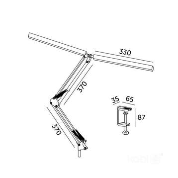 LED2B TENUIX DUO bureaulamp 28W 3CCT zwart klemmontage di..., Ophalen of Verzenden, Nieuw