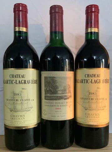 1985 Chateau Duhard-Milon & 1985 x2 Chateau Malartic, Nieuw