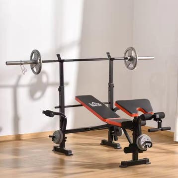 Verstelbare Halterbank met Barsteun – Fitnessbank Thuis, Verzenden, Nieuw