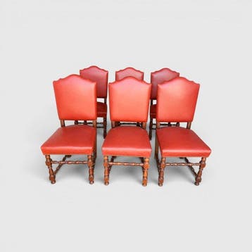 Manifattura Italiana - Barbaglia - Stoel (6) - Hout, Leder -