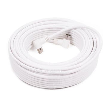 Benson Coax kabel - Haakse stekkers - 15 meter - Wit - Fl..., Ophalen of Verzenden, Nieuw