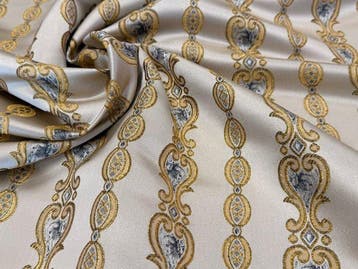 GCFabrics – Lampasso Regale “Catene Ducali” Ivoor Goud en