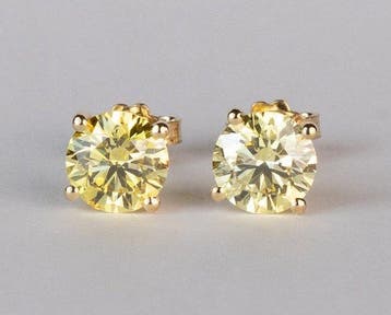 Oorbellen - 14 karaat Geel goud - 2.64ct. tw. Geel Diamant, Nieuw