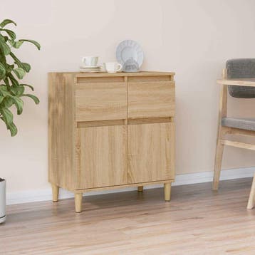vidaXL Dressoir 60x35x70 cm bewerkt hout sonoma eikenkleurig, Huis en Inrichting, Kasten | Dressoirs, Verzenden, Nieuw, 50 tot 100 cm