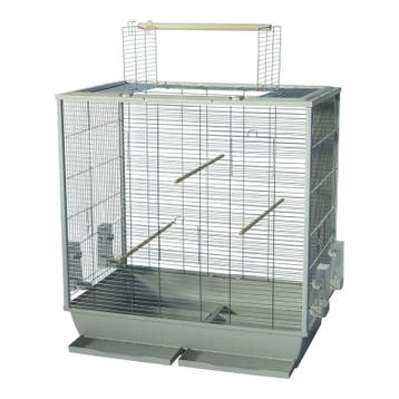 Vogelkooi Inter-Zoo Fiona Cabrio Wit/Chroom – Parkietenko., Dieren en Toebehoren, Verzenden, Nieuw, Overige materialen, Vogelkooi