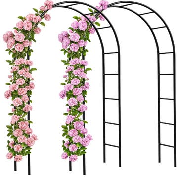 Rozenboog Set van 2 Zwart 240x140x37cm (Tuinbogen pergola), Verzenden, Nieuw