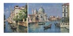Europese school (XX) - Coppia di vedute di Venezia, Antiek en Kunst
