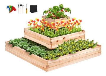 Houten Verhoogd Tuinbed met Drainage voor Bloem Groente Krui, Boeken, Verzenden, Nieuw